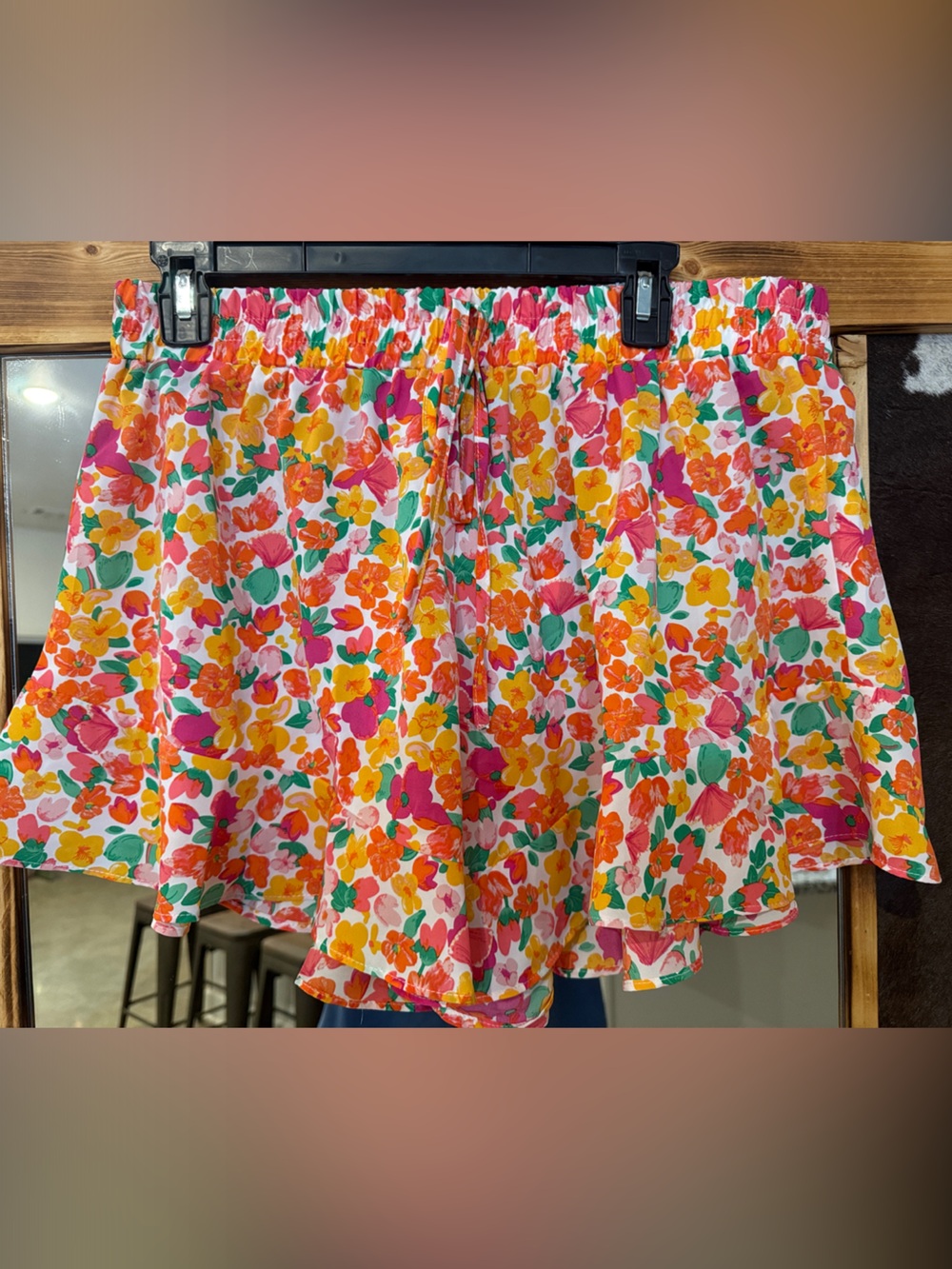 Bright Floral A-Line Shorts - Multicolor